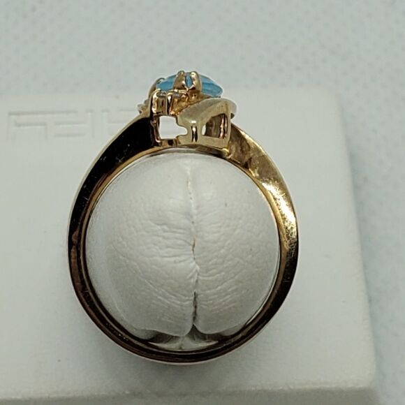 Vintage Gold Tone & Blue Ring - Picture 5 of 7